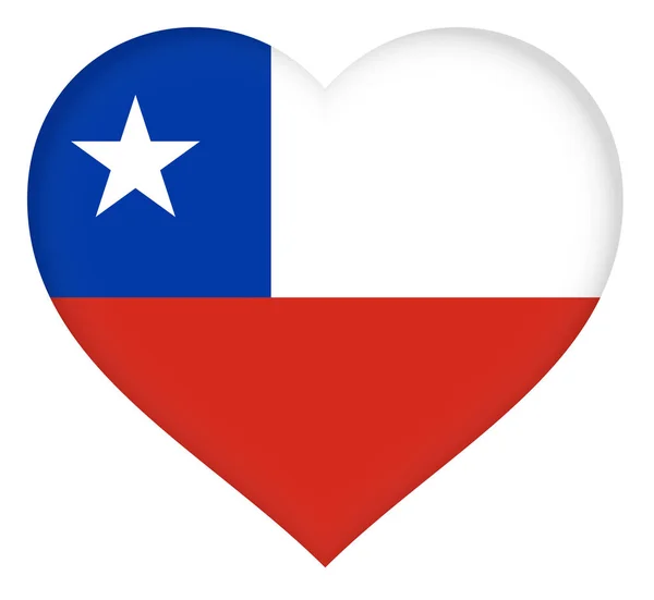 Bandera de Chile Corazón — Foto de Stock