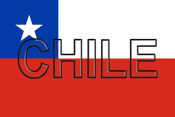 Vlajka Chile slova — Stock fotografie