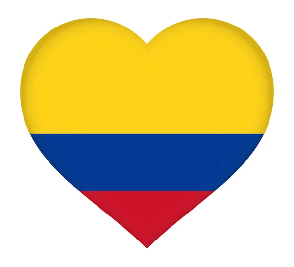 Σημαία της Κολομβίας καρδιά — Φωτογραφία Αρχείου