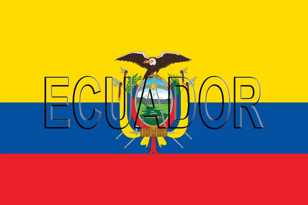 Bandeira do Equador Palavra — Fotografia de Stock