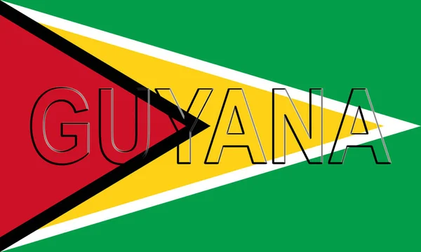 Flagge von Guyana Wort — Stockfoto