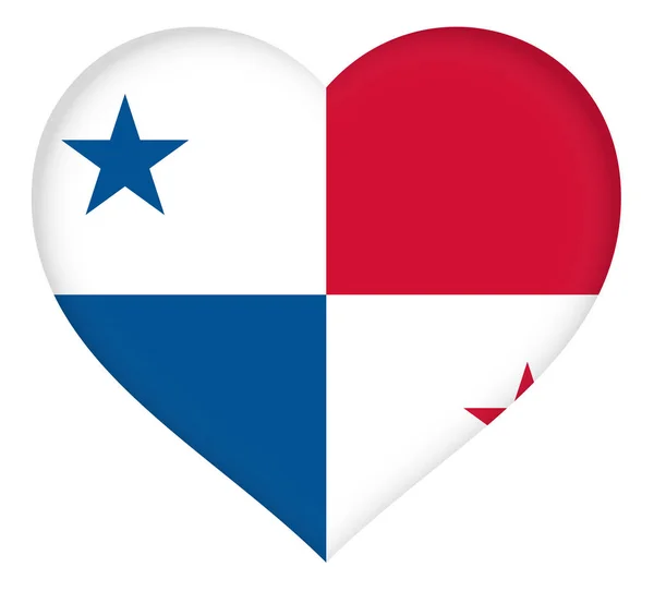 Bandera de Panama Heart — Foto de Stock