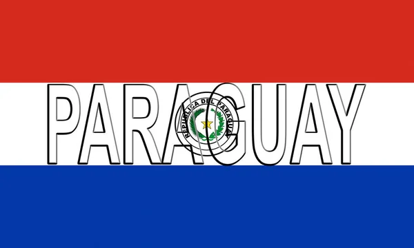 Flagga av Paraguay Word. — Stockfoto