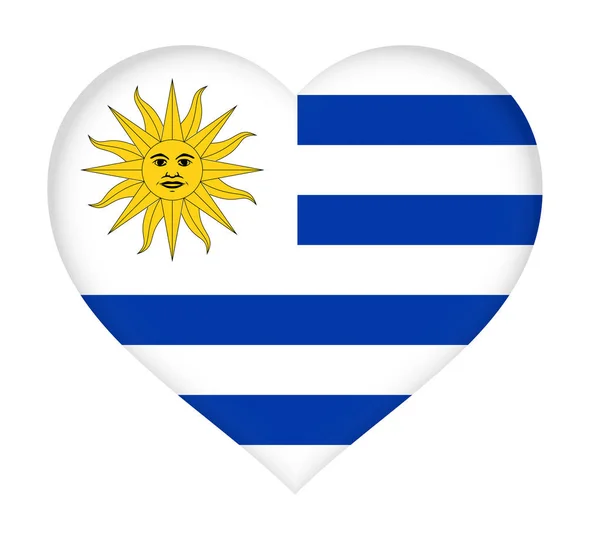 Flag of Uruguay Heart — Stock Photo, Image