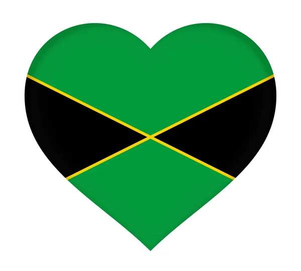 Bandeira de Jamaica Heart — Fotografia de Stock