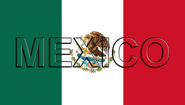 Bandera de México Word — Foto de Stock