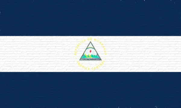 Bandera de Nicaragua Muro —  Fotos de Stock
