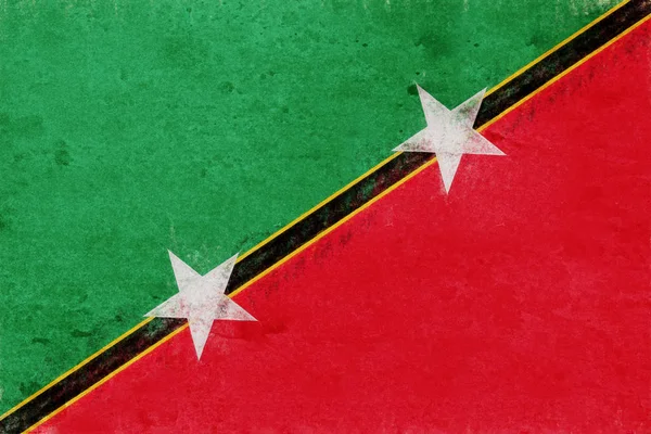 Vlag van Saint Kitts en Nevis Grunge — Stockfoto