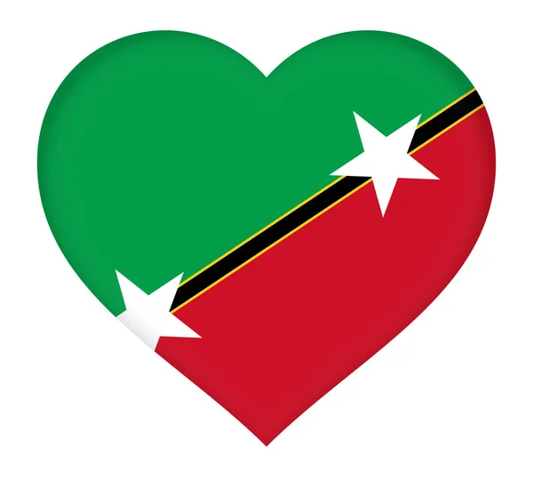 Szív Saint Kitts és Nevis zászlaja — Stock Fotó
