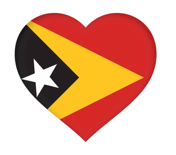 Bandeira do coração de Timor Leste — Fotografia de Stock