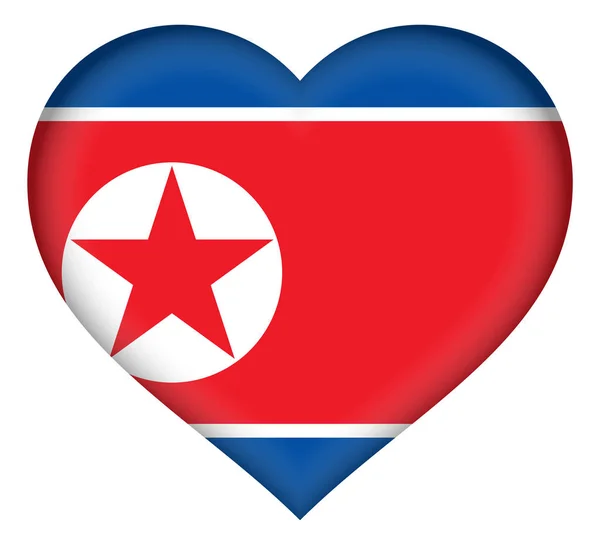 Bandiera del Cuore della Corea del Nord . — Foto Stock