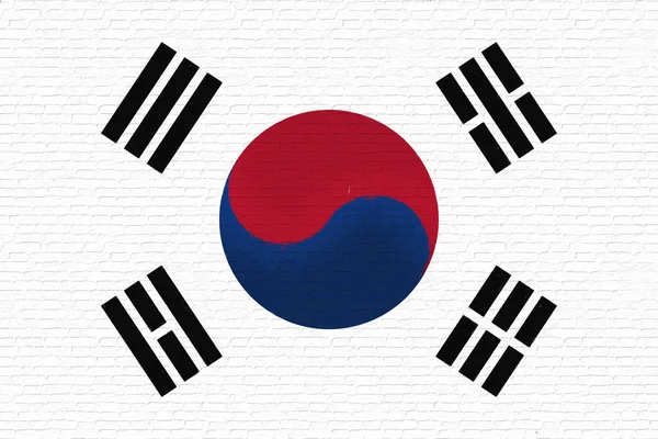 Vlag van Zuid-Korea muur — Stockfoto