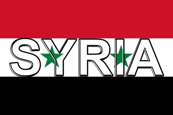 Σημαία της Συρίας λέξη — Φωτογραφία Αρχείου