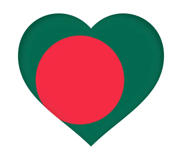 Bandeira de Bangladesh Heart . — Fotografia de Stock