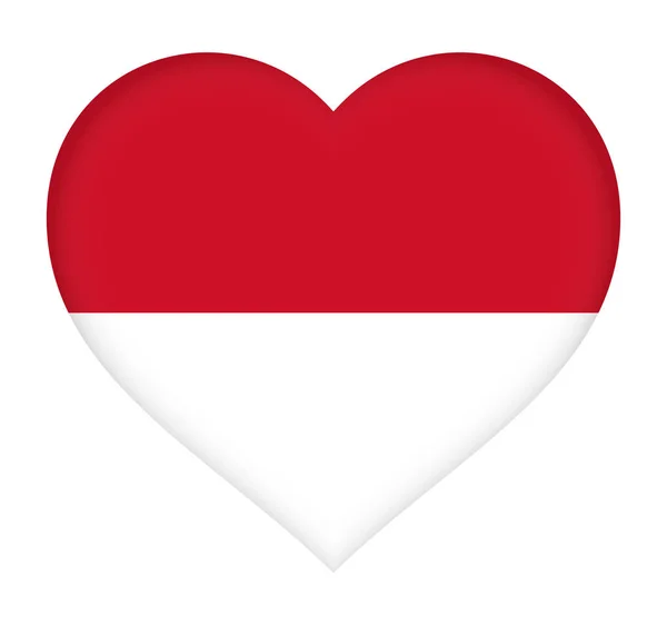 Bendera Indonesia Heart . — Stok Foto