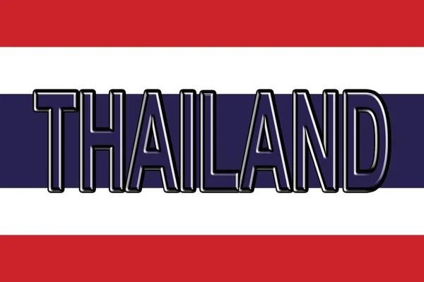 Flagga av Thailand Word. — Stockfoto