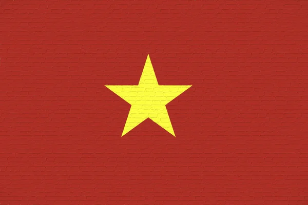 Vlag van Vietnam muur. — Stockfoto