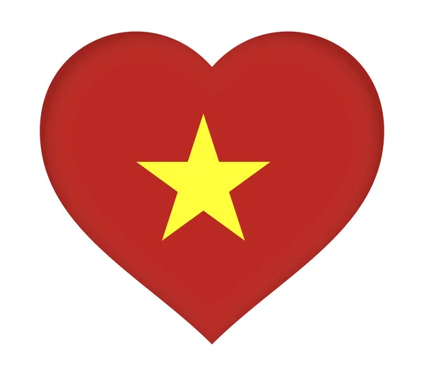 Bendera Vietnam Heart . — Stok Foto