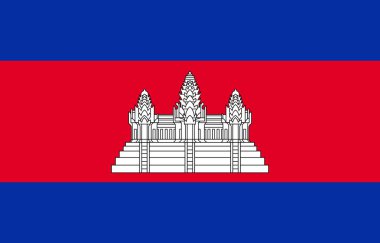 Kamboçya bayrağı.