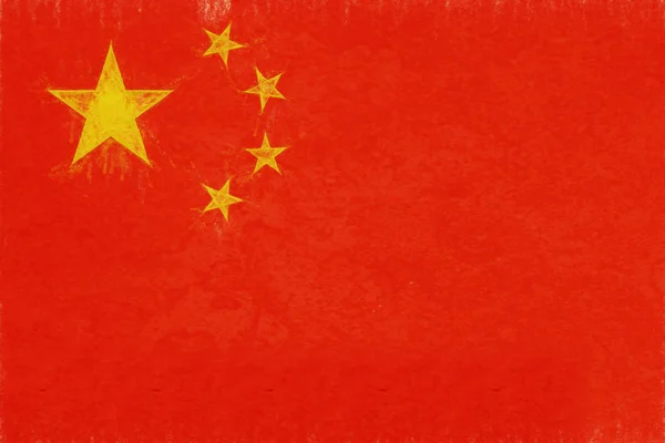 Çin Grunge bayrağı. — Stok fotoğraf