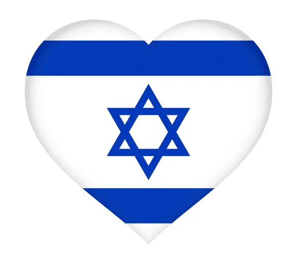 Bandeira de Israel Coração . — Fotografia de Stock