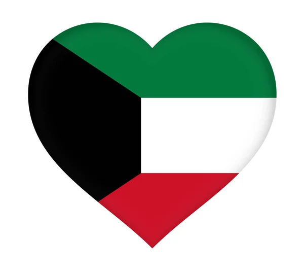 Kuveyt kalp bayrağı. — Stok fotoğraf