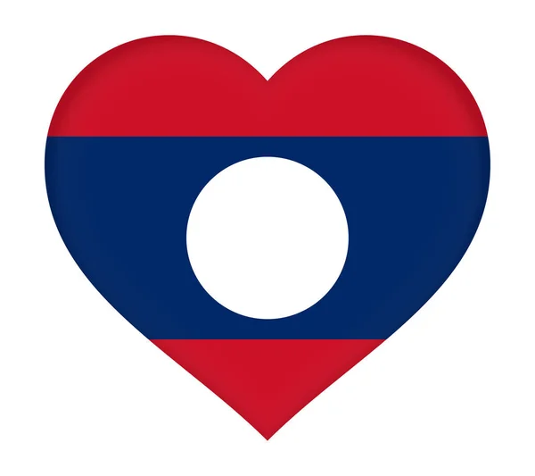 Vlag van Laos hart. — Stockfoto