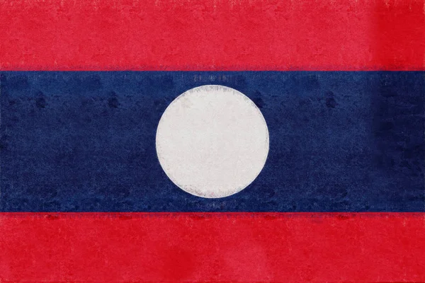 Vlajka Laosu Grunge. — Stock fotografie