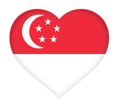 Singapur kalp bayrağı.