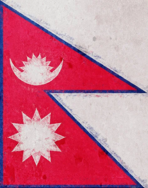Nepal Grunge bayrağı. — Stok fotoğraf