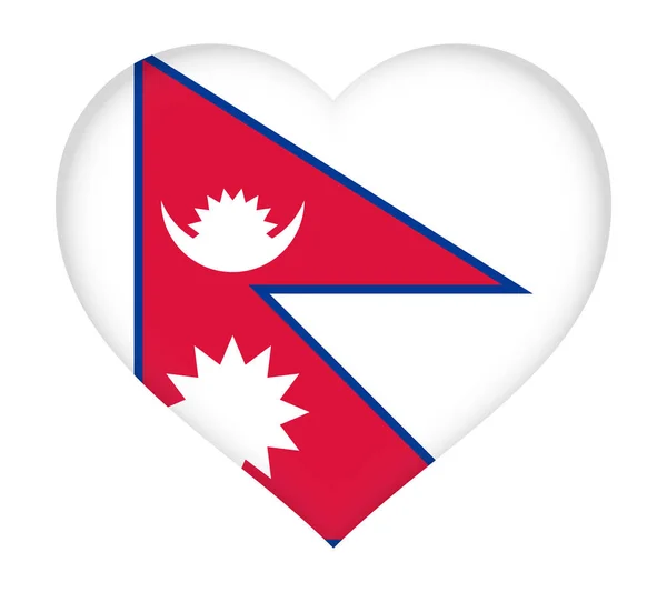 Bendera Nepal Heart . — Stok Foto