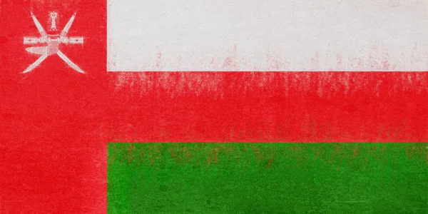 Vlag van Oman Grunge. — Stockfoto