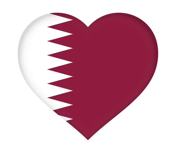 Bandera de Qatar Corazón . — Foto de Stock