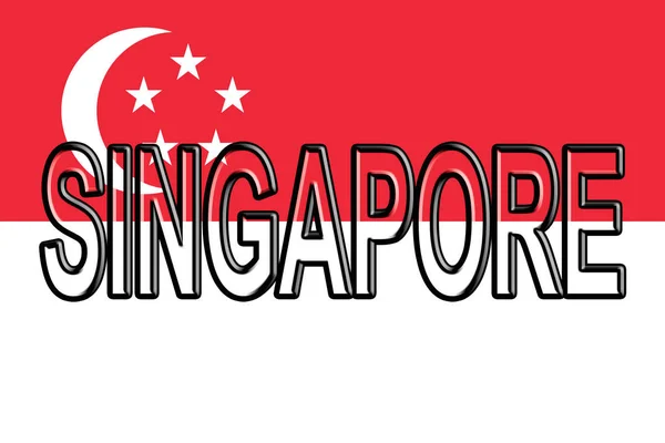 Bandera de Singapore Word . — Foto de Stock
