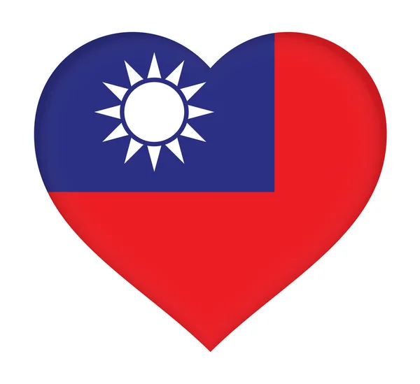 Bendera Taiwan Heart . — Stok Foto