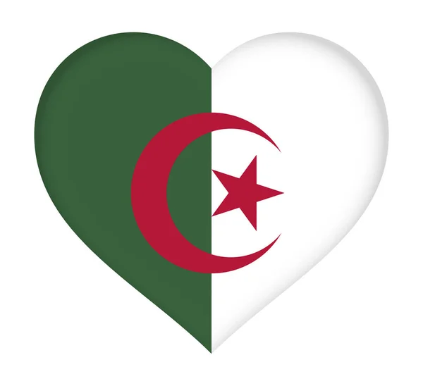 Szív Algéria zászlaja — Stock Fotó
