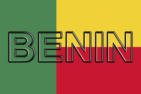 Flaga Beninu Word — Zdjęcie stockowe