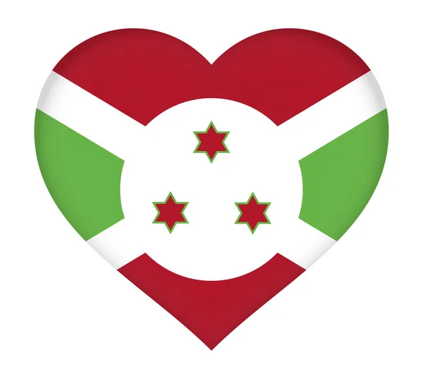 Bandera de Burundi Corazón — Foto de Stock