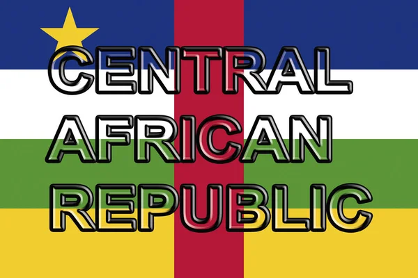 Прапор Центральноафриканської Республіки слово. — стокове фото