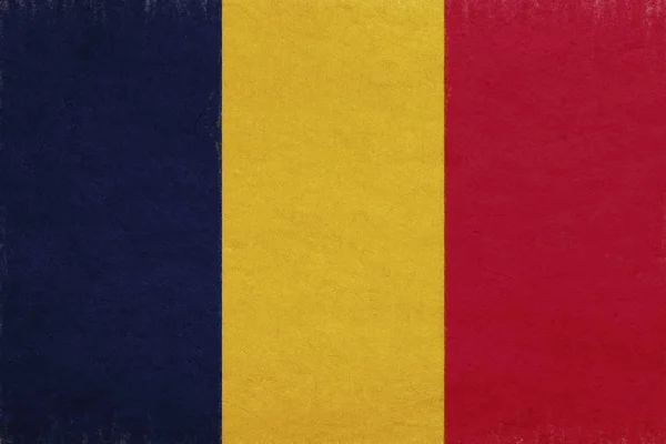 Flagga av Tchad Grunge. — Stockfoto
