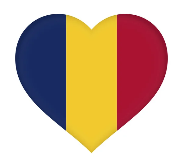 Bandera de Chad Corazón — Foto de Stock