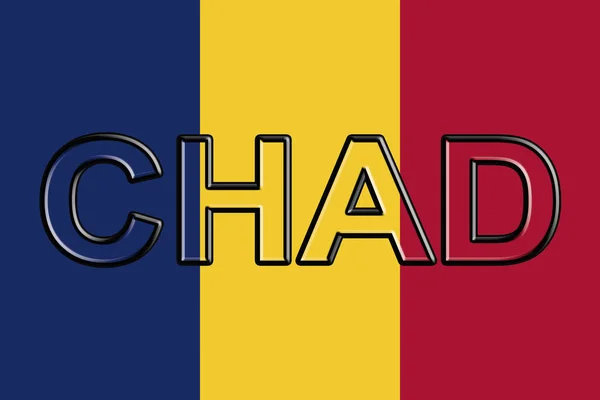 Bandera de Chad Word — Foto de Stock