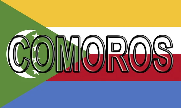 Flag of Comoros Word — Stock Photo, Image