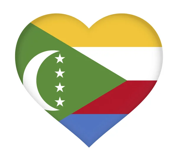 Bandeira do Coração de Comores — Fotografia de Stock