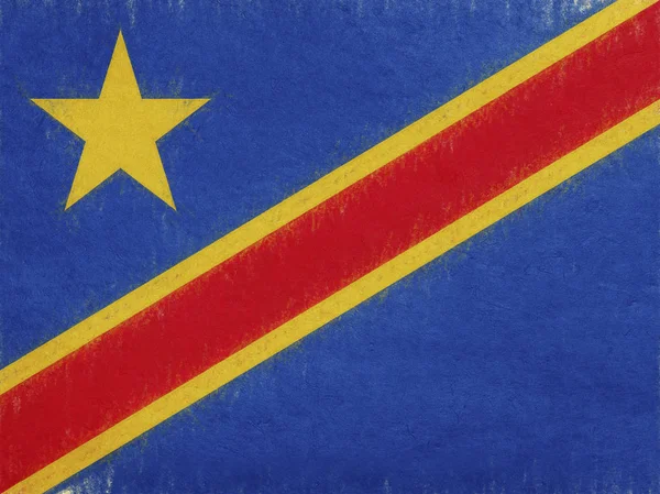 民主共和国刚果 Grunge 的旗帜 — 图库照片