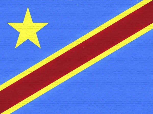 Bandera de la República Democrática del Congo República Democrática del Muro . — Foto de Stock