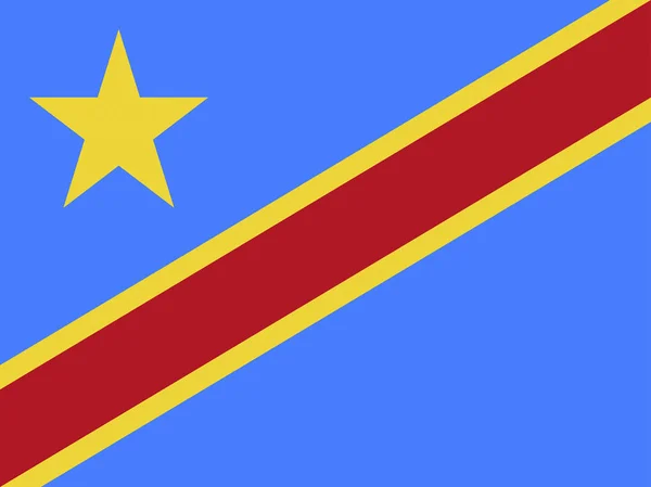 Flagge der demokratischen Republik Kongo — Stockfoto