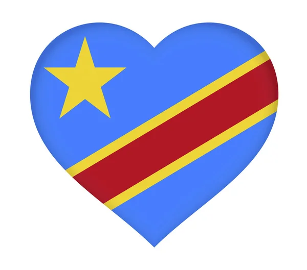 刚果心民主共和国的旗帜 — 图库照片