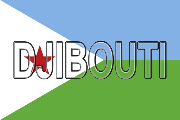 Bandera de Yibuti Word . — Foto de Stock