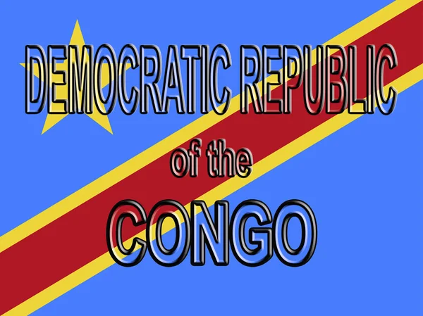 Flagge der demokratischen Republik Kongo — Stockfoto